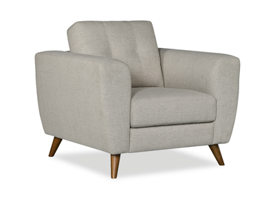 Iverly 38” Linen-Look Fabric Chair with Removable Back Cushion -Sand | Fauteuil Iverly de 38 po en tissu d’apparence lin avec coussin de dossier amovible - sable