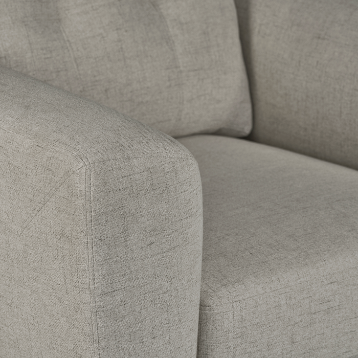 Fauteuil Iverly de 38 po en tissu d’apparence lin avec coussin de dossier amovible - sable