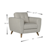 Iverly 38” Linen-Look Fabric Chair with Removable Back Cushion -Sand | Fauteuil Iverly de 38 po en tissu d’apparence lin avec coussin de dossier amovible - sable