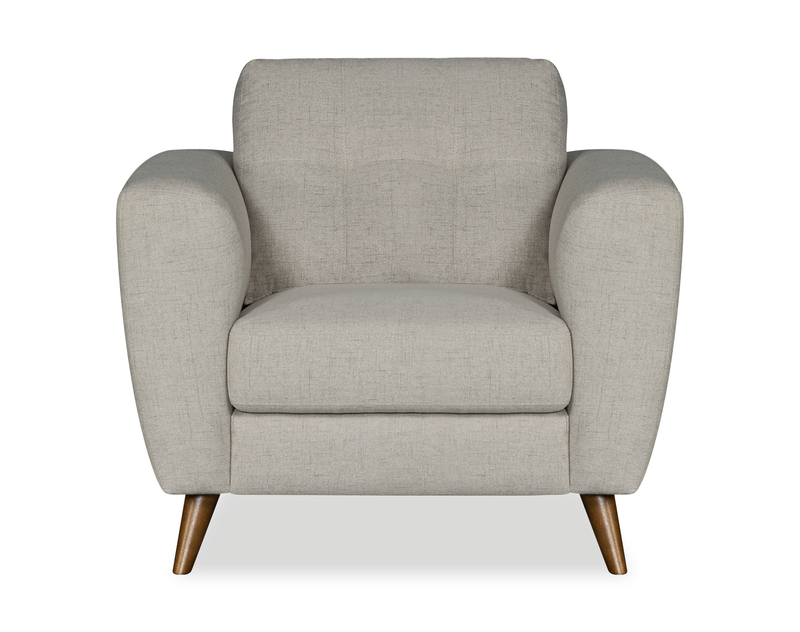 Fauteuil Iverly de 38 po en tissu d’apparence lin avec coussin de dossier amovible - sable