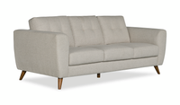  Sofa Iverly de 84 po en tissu d’apparence lin avec coussins de dossier amovibles - sable 
