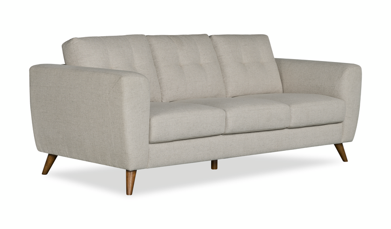 Sofa Iverly de 84 po en tissu d’apparence lin avec coussins de dossier amovibles - sable