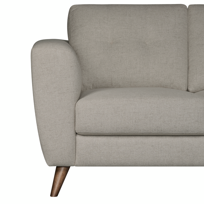 Sofa Iverly de 84 po en tissu d’apparence lin avec coussins de dossier amovibles - sable