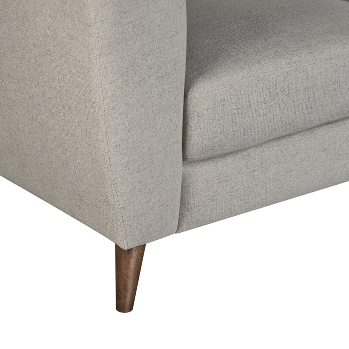 Sofa Iverly de 84 po en tissu d’apparence lin avec coussins de dossier amovibles - sable