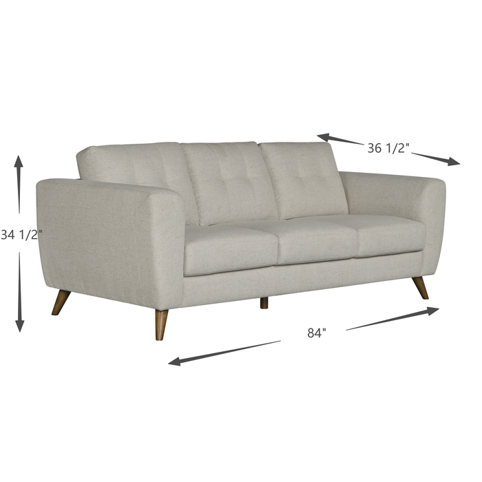 Sofa Iverly de 84 po en tissu d’apparence lin avec coussins de dossier amovibles - sable