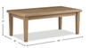 Juno Outdoor Patio Coffee Table - Eucalyptus Wood, UV & Weather Resistant – Natural | Table à café Juno pour la terrasse à l’extérieur - eucalyptus, résistante aux intempéries et aux rayons UV - naturelle