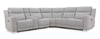 Sofa sectionnel à inclinaison électrique Kacey 6 pièces de po en tissu de chenille avec port USB - gris