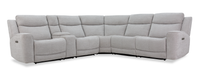  Sofa sectionnel à inclinaison électrique Kacey 6 pièces de po en tissu de chenille avec port USB - gris
