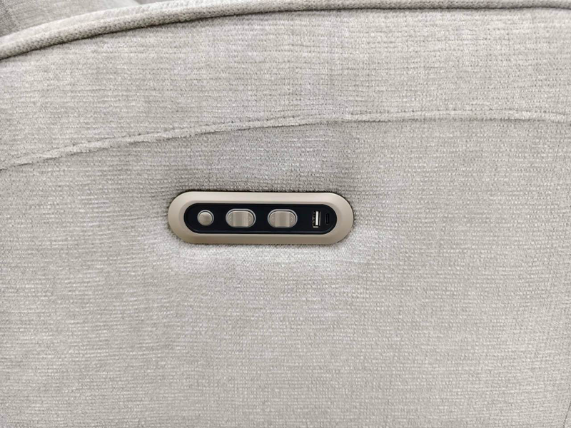 Sofa sectionnel à inclinaison électrique Kacey 6 pièces de po en tissu de chenille avec port USB - gris