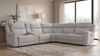 Kacey 6-Piece Chenille Fabric Power Reclining Sectional with USB Port - Grey | Sofa sectionnel à inclinaison électrique Kacey 6 pièces de po en tissu de chenille avec port USB - gris