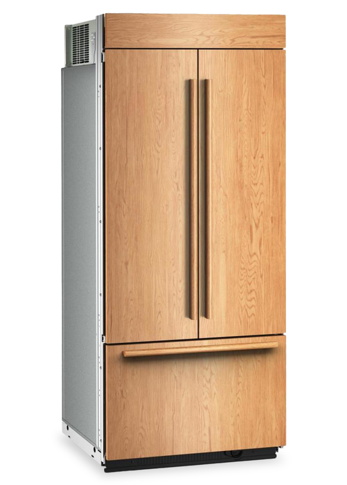 Réfrigérateur encastré KitchenAid de 20,8 pi3 et de 36 po à portes françaises à congélateur inférieur - panneau personnalisable - KBFN536TPA