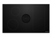  Surface de cuisson à induction de KitchenAid de 36 po à aspiration descendante avec très grande zone de pont Even-HeatMC - noire - KCID936SBL
