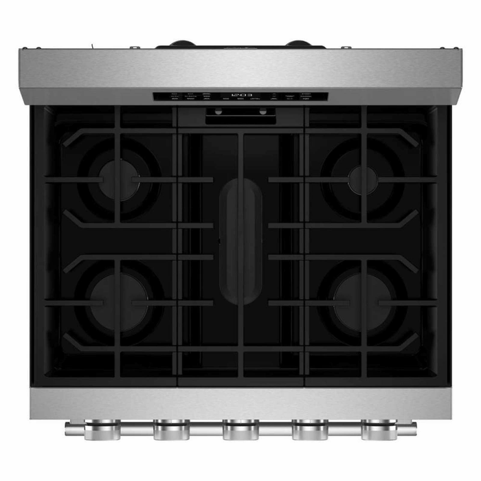 Cuisinière intelligente à gaz KitchenAid de 5 pi3 et de 30 po avec modes par convection - acier inoxydable PrintShieldMC - KFGS330TPS