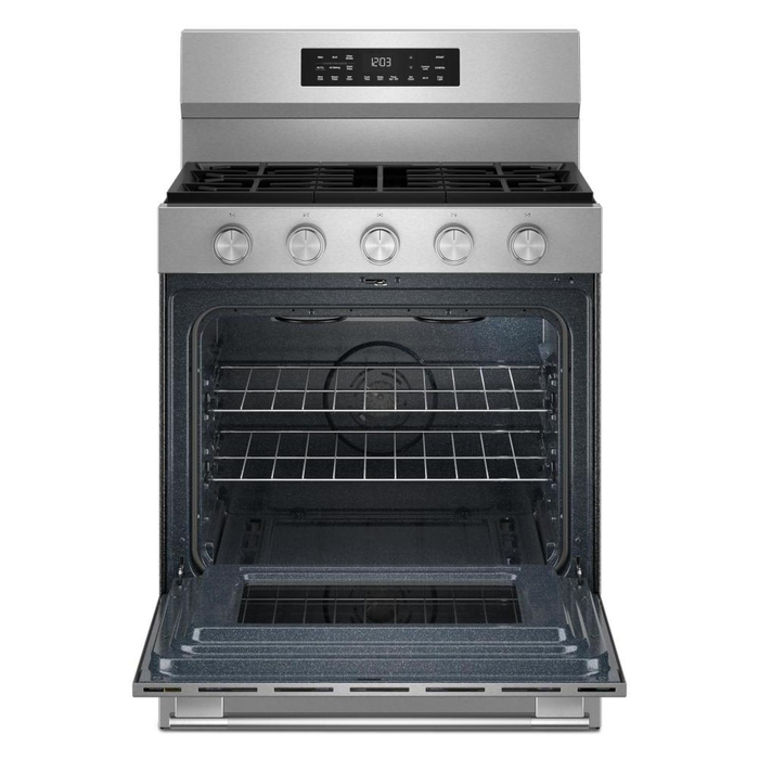 Cuisinière intelligente à gaz KitchenAid de 5 pi3 et de 30 po avec modes par convection - acier inoxydable PrintShieldMC - KFGS330TPS