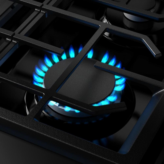 Cuisinière intelligente à gaz KitchenAid de 5 pi3 et de 30 po avec modes par convection - acier inoxydable PrintShieldMC - KFGS330TPS