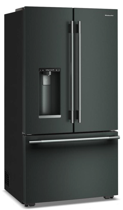 Réfrigérateur KitchenAid de 23,1 pi3 et de 35,6 po de profondeur comptoir à portes françaises avec remplissage automatique - minerai noir - KRFC536SJP