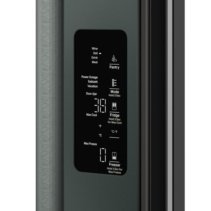 Réfrigérateur KitchenAid de 23,1 pi3 et de 35,6 po de profondeur comptoir à portes françaises avec remplissage automatique - minerai noir - KRFC536SJP