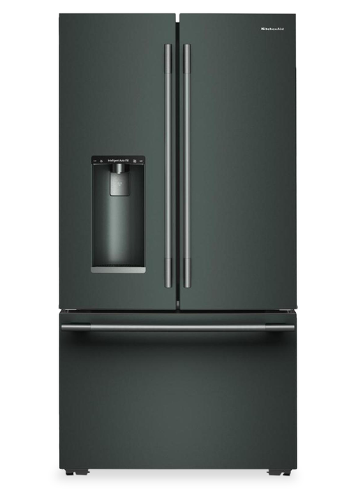 Réfrigérateur KitchenAid de 23,1 pi3 et de 35,6 po de profondeur comptoir à portes françaises avec remplissage automatique - minerai noir - KRFC536SJP