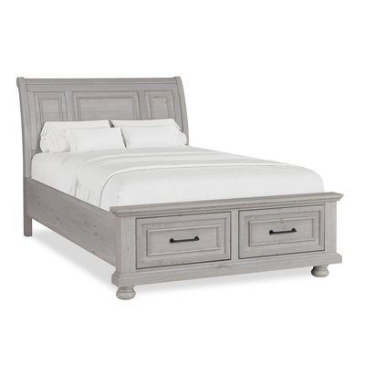 Kylie Platform Storage Bed with Headboard & Frame, Sand - Full Size | Lit plateforme de rangement Kylie sable avec tête de lit et cadre de lit - format lit double