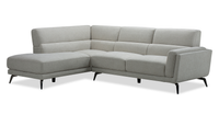  Sofa sectionnel de gauche Kyrie 2 pièces de po en tissu d'apparence lin - taupe