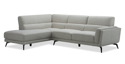 Kyrie 2-Piece Left-Facing Linen-Look Fabric Sectional - Taupe | Sofa sectionnel de gauche Kyrie 2 pièces de po en tissu d'apparence lin - taupe