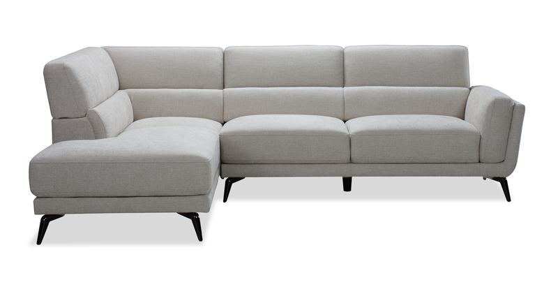 Sofa sectionnel de gauche Kyrie 2 pièces de po en tissu d'apparence lin - taupe