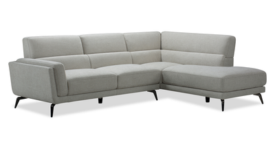 Kyrie 2-Piece Right-Facing Linen-Look Fabric Sectional - Taupe | Sofa sectionnel de droite Kyrie 2 pièces de po en tissu d'apparence lin - taupe