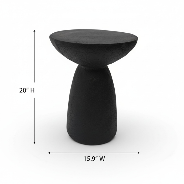 Table de bout moderne Lake de 18,9 po - noir mat