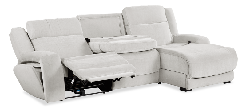 Sofa sectionnel de droite à inclinaison électrique Legacy de Shaquille O’Neal Home 3 pièces avec confort Shaq-o-pedic - gris 