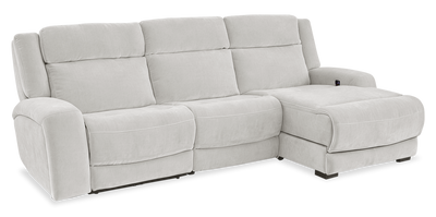 Shaquille O’Neal Home Legacy 3-Piece Right-Facing Power Reclining Sectional with Shaq-o-pedic Comfort - Grey  | Sofa sectionnel de droite à inclinaison électrique Legacy de Shaquille O’Neal Home 3 pièces avec confort Shaq-o-pedic - gris