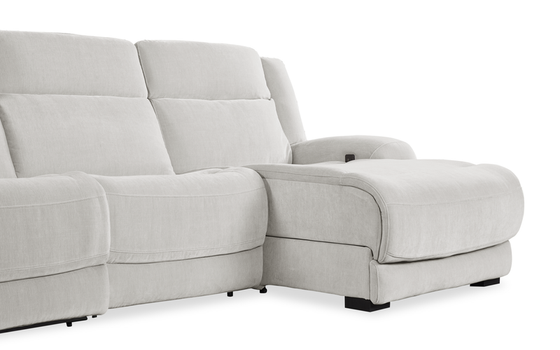 Sofa sectionnel de droite à inclinaison électrique Legacy de Shaquille O’Neal Home 3 pièces avec confort Shaq-o-pedic - gris 