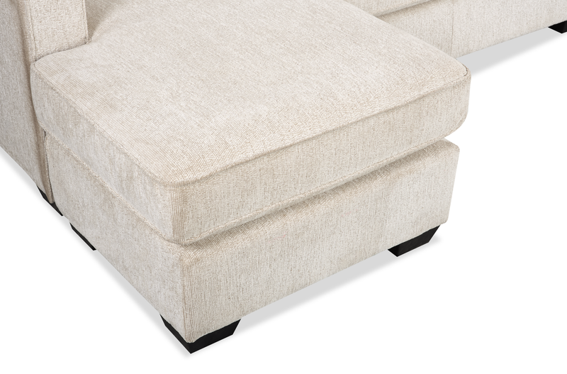 Sofa sectionnel réversible Lennox fabriqué au Canada en tissu de chenille avec coussins réversibles - taupe