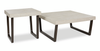 Ensemble de 2 tables contemporaines Lisette de 40 po, table à café et table de bout, avec dessus d’apparence ciment - gris
