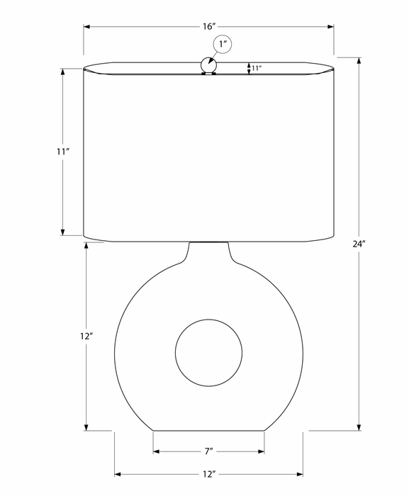 Lampe de table Liv de 16 po en céramique avec abat-jour ivoire - bleue