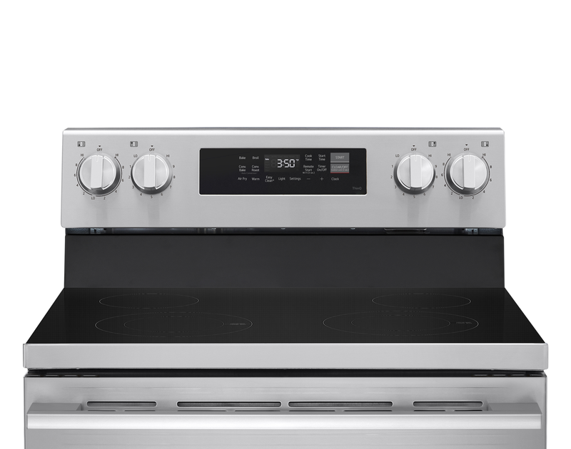 Cuisinière intelligente électrique LG de 6,3 pi3 avec friture à air - acier inoxydable - LREN6321VE