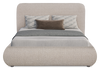 Luka Upholstered Platform Bed in Grey Polyester Fabric, Modern - Full Size | Lit plateforme rembourré Luka en tissu de polyester gris, moderne – format lit double