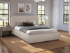 Luka Upholstered Platform Bed in Grey Polyester Fabric, Modern - Full Size | Lit plateforme rembourré Luka en tissu de polyester gris, moderne – format lit double
