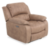 Fauteuil à inclinaison électrique Marcel de 39 po en po en tissu d’apparence cuir  avec port USB – brun chaud