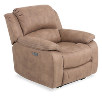  Fauteuil à inclinaison électrique Marcel de 39 po en cuir véritable avec port USB – brun chaud