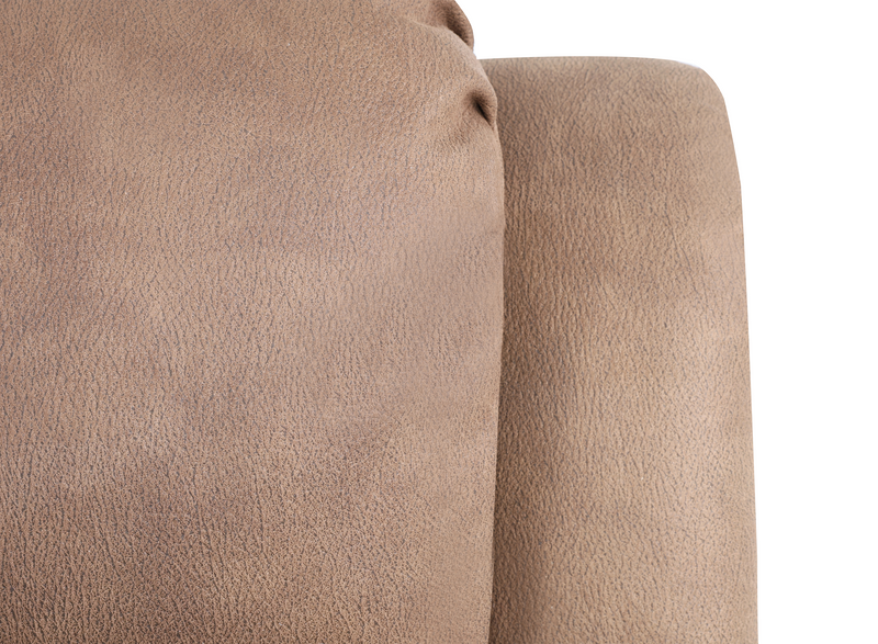 Fauteuil à inclinaison électrique Marcel de 39 po en po en tissu d’apparence cuir  avec port USB – brun chaud