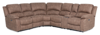  Sofa sectionnel à inclinaison électrique Marcel 6 pièces en tissu avec console de rangement et port USB –  brun chaud