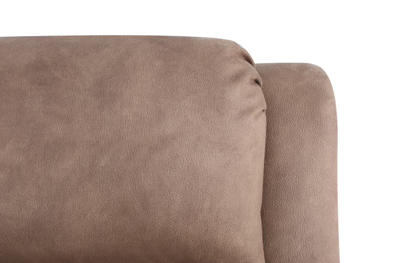 Sofa sectionnel à inclinaison électrique Marcel 6 pièces en tissu d’apparence cuir avec console de rangement et port USB - brun chaud