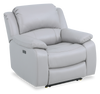 Fauteuil à inclinaison électrique Marcel de 39 po en cuir véritable avec port USB – gris apaisant
