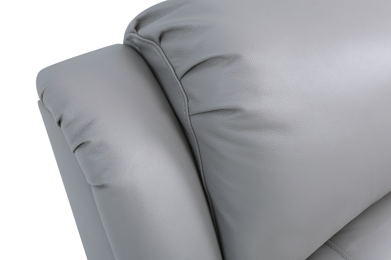 Fauteuil à inclinaison électrique Marcel de 39 po en cuir véritable avec port USB – gris apaisant