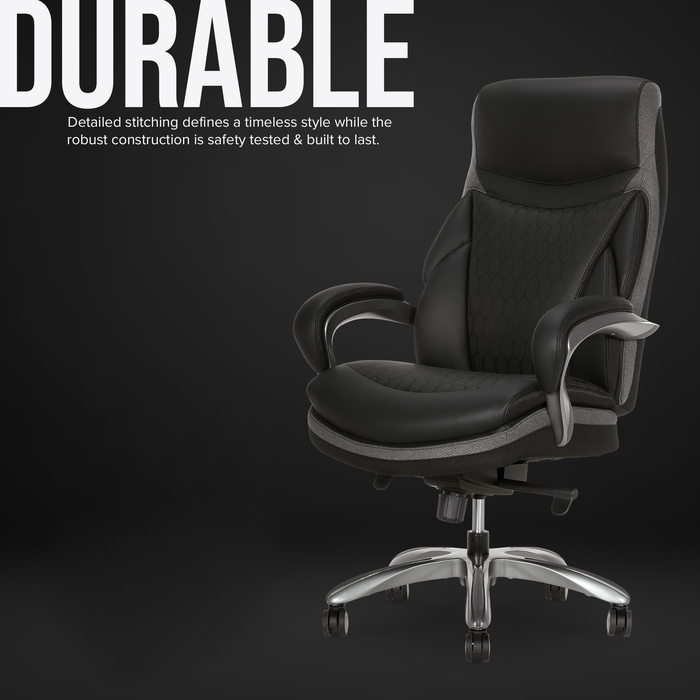 Fauteuil président Maximos de Shaquille O’Neal Home de 29,5 po à dossier haut avec appuie-tête prolongé – noir