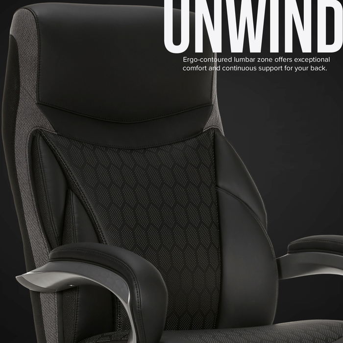 Fauteuil président Maximos de Shaquille O’Neal Home de 29,5 po à dossier haut avec appuie-tête prolongé – noir