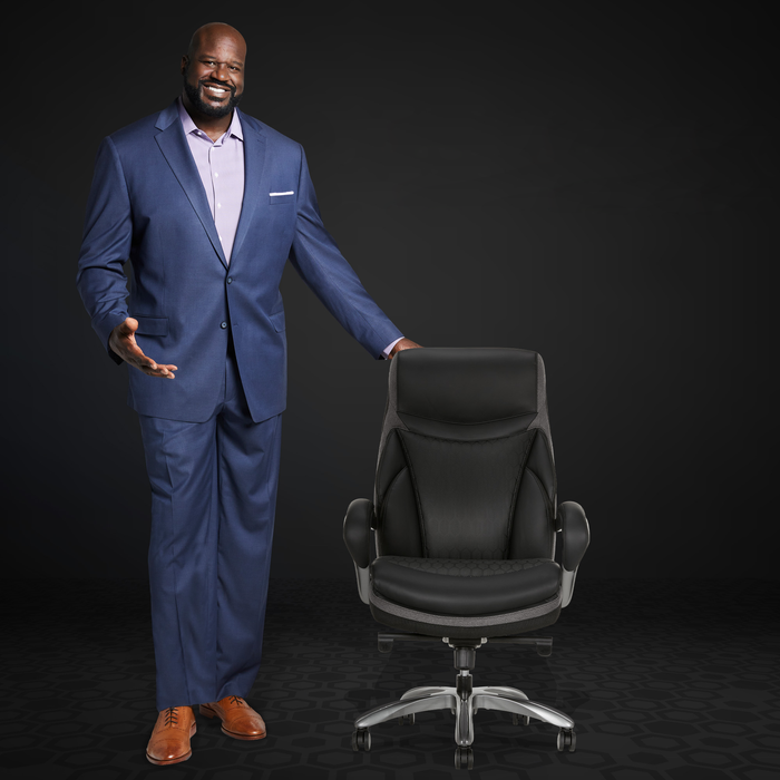 Fauteuil président Maximos de Shaquille O’Neal Home de 29,5 po à dossier haut avec appuie-tête prolongé – noir