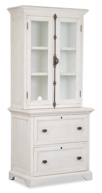  Classeur Milson de 32 po avec portes en verre - albâtre