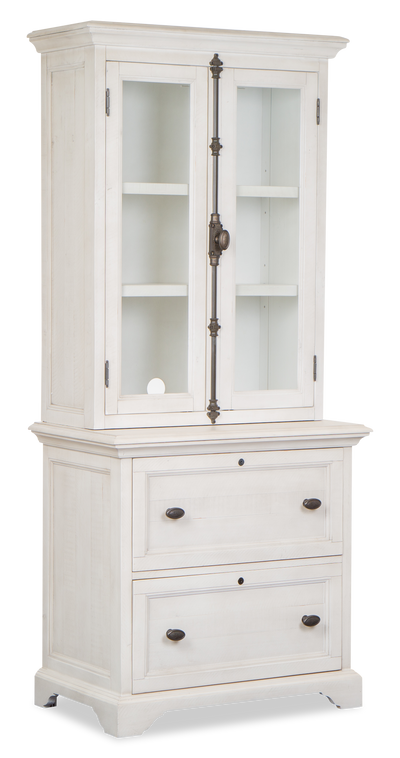 Milson 32" Filing Cabinet with Glass Doors - Alabaster | Classeur Milson de 32 po avec portes en verre - albâtre