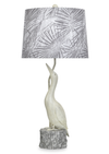 Lampe de table Misty de 12 po avec abat-jour en tissu - gris villa